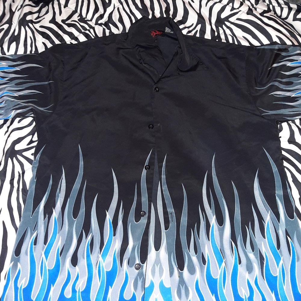 Dragonfly tribal flame club shirt